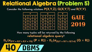 Relational Algebra Solved Problem 5 [upl. by Hembree]