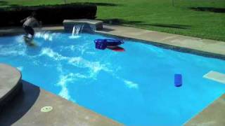 Skimboarding across the whole pool [upl. by Ellennaj]