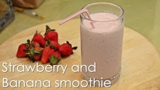 Strawberry and Banana Smoothie  Recipe by ZaTaYa Yummy [upl. by Coumas]