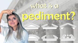 What is a pediment Definition of a PEDIMENT seen in architecture and pediment components [upl. by Drawyah905]