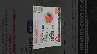 SHOP RITE SUPERMARKET COUPON  FRESH PREMIUM ATLANTIC SALMON FILLET [upl. by Alliuqa112]