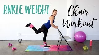 Ankle Weight Chair Workout  Booty Workout with Ankle Weights [upl. by Agnesse]