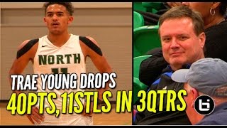 Trae Young Drops 40Pts11 Stls In 3Qtrs In Front of Bill Self [upl. by Adalheid]