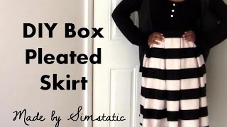 DIY Box Pleated Skirt Tutorial [upl. by Alyacim]