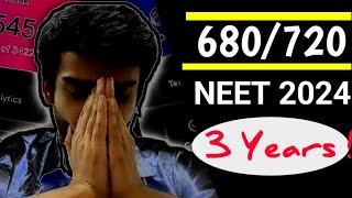 From 435 To 680 In One Year NEET 2024  My 3 Years of Neet Journey [upl. by Eseila]