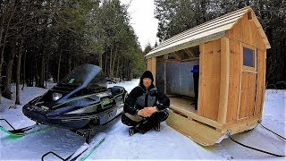 Snowmobile Camper  Winter Sled Shelter  Log Cabin Update Ep 113 [upl. by Hahsia]