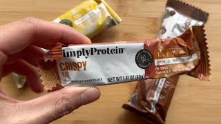 Simply Protein Crispy Bars TASTE TEST REVIEW  COSTCO FINDS [upl. by Linnea]