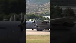 USAF Hercules C130 Takeoff  Propeller tip Vortices c130 usaf aviation [upl. by Goss]