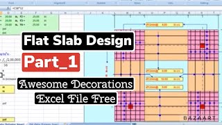 Flat Slab Design Example Part 1 with Excel  Flat Plat Slab Design  RCC Slab Design [upl. by Lennox]