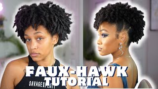 FauxHawk Tutorial for Beginners Transform Your Perm Rod Set into a Mohawk  Natural Type 4 Hair [upl. by Sirraj]