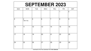 Free Printable September 2023 Calendar Templates With Holidays  Wiki Calendar [upl. by Vashtia]