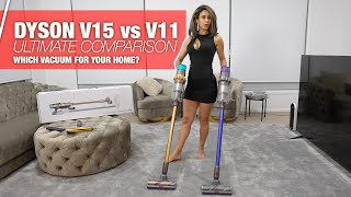 Dyson V15 vs Dyson V11  Which is the BEST Cordless Vacuum  Comparison and Review [upl. by Fidel]