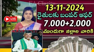 రైతులకు బంపర్ ఆఫర్ 70007000 ముందుగా ఈ జిల్లాల వారికిAp raithu scheme latest updates [upl. by Melac]