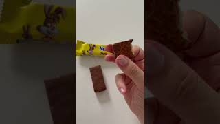 NESTLE NESQUIK CHOCOLATE MILK CREAM WAFER SNACK BAR CRISPY CRUNCHY SWEET TASTE TEST ASMR MUKBANG [upl. by Bevash]