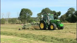 John Deere 6610 Raking Silage [upl. by Swinton]