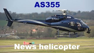 TV helicopter AS355 engine start takeoff and landing [upl. by Beck17]