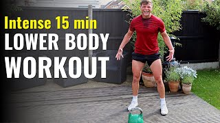 Intense 15 Min LOWER BODY KETTLEBELL WORKOUT at Home [upl. by Kcirdle]