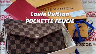 Louis Vuitton POCHETTE FELICIE  UNBOXING 2022  Damier Ebene Canvas  Luxury Designer Handbag [upl. by Bailey168]