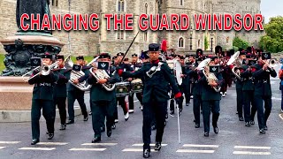 CHANGING THE GUARD WINDSOR BAND OF THE BRIGADE OF GURKHAS  10th May 2022  WINDSOR CASTLE [upl. by Enitsirhc]