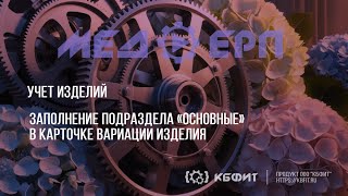 КБФИТ МЕДЕРП Учет изделий Заполнение подраздела «Основные» в карточке вариации изделия [upl. by Lokim890]