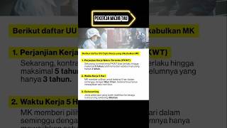 Pekerja  Buruh WAJIB Tau Undang Undang Cipta Kerja Yang Disahkan MK [upl. by Avert74]