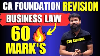 60 MARKS I SELECTED QUESTION REVISION For Dec 2023 I CA Foundation Business Law Dec 2023 Revision [upl. by Kondon]