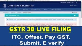 GSTR 3B Live Filing offset liabilities pay GST and submit GSTR 3B online GSTR 3B Offset Liability [upl. by Ursola540]