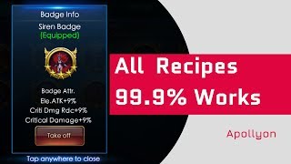 Legacy Of Discord  Guide All Badges Secret Recipes  100 works  Apollyon [upl. by Low733]