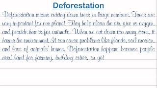 Essay on Deforestation in 100 words [upl. by Nahtaoj]