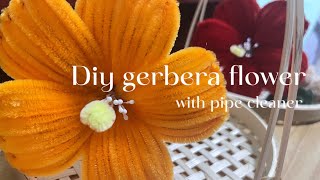 Handmade gerbera flower｜How to make a gerbera flower with pipe cleaner [upl. by Ater]