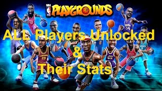 Every Player Unlocked in NBA Playgrounds amp Their Stats [upl. by Anirdua987]