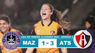 Mazatlan Femenil vs Atlas 13 Resumen Goles 2024 [upl. by Aicilra769]