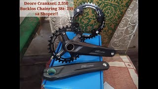 MURANG Deore m5100 Crankset and Bucklos 38t Chainring from Shopee [upl. by Arihppas]