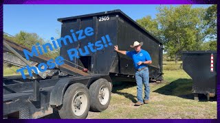 Minimizing ruts when loading roll off dumpsters [upl. by Okomom298]