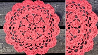 Easy Crochet Coral Lace Doily Tutorial [upl. by Jakoba526]