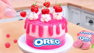 Pinkest Chocolate OREO Cake Melting 💖 The Best Recipe For Tiny Chocolate Cake 🍰 [upl. by Queen675]