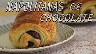 NAPOLITANAS o GARROTES DE CHOCOLATE  Pan y bollería  Con la masa en las manos [upl. by Valdas]