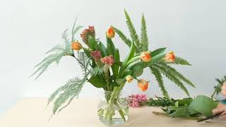 Coral celosia flower arrangement [upl. by Arimlede632]