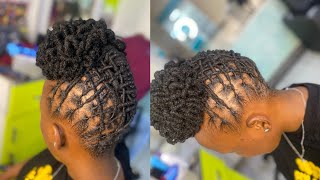 How to do Mohawk with Artificial hairpiecesubscribelocsbeautifullocslocs on natural hairbraids [upl. by Sola]