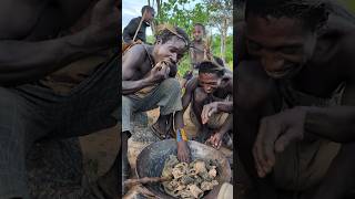 its incredible Cookies Meals🤤See Hadza enjoy breakfast food 😋So delicious culture bushmen [upl. by Adnyl]