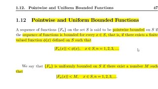 Pointwise and uniform bounded functionTopic 45MTH631 Real Analysis 2 Short lectures [upl. by Aronid]