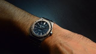 AP Royal Oak 15400 Blue dial  Review and wrist shot on 65quot wrist  Hafiz J Mehmood [upl. by Oramlub]