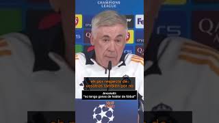 Carlo Ancelotti No tengo ganas de hablar de fútbol carloancelotti futbol realmadrid [upl. by Enyahc]