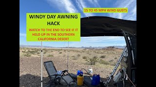 Van Life Awning Hack For Windy Days [upl. by Nafets]