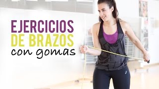 Ejercicios para tonificar biceps y triceps con gomas [upl. by Aaronson]