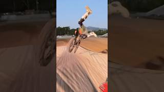 Dirt Biker Backflips Sketchy Ramp HUGE CRASH crash fmxrampage kohldenney sendit [upl. by Marelda]