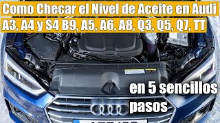 Como checar el nivel de aceite en Audi A3 A4 y S4 B9 A5 A6 A8 Q3 Q5 Q7 TT en cinco pasos [upl. by Mcgrath]