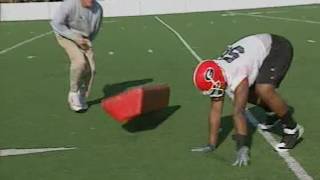 Georgia Bulldogs  Defensive End Drills [upl. by Cohe]