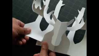 How to Make a Kirigami Moose Popup Card [upl. by Naomi]