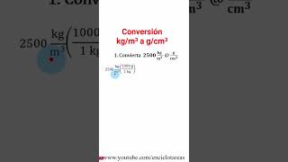 Convertir kilogramos por metro cúbico a gramos por centímetro cubico kgm3 a gcm3 física [upl. by Wilda]